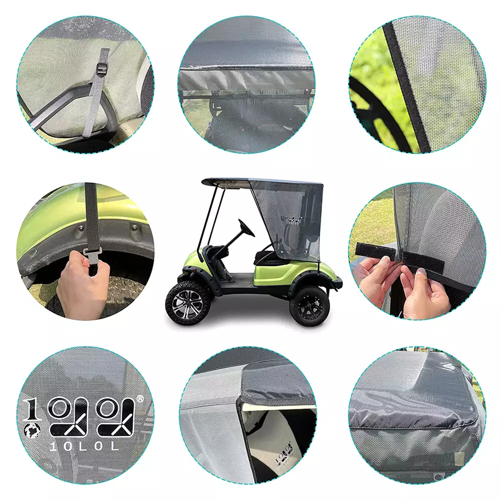 10L0L 2 Passenger Golf Cart Sun Visor for Yamaha G29 Foldable Golf Cart Sun Shade Blocks Heat and Sun