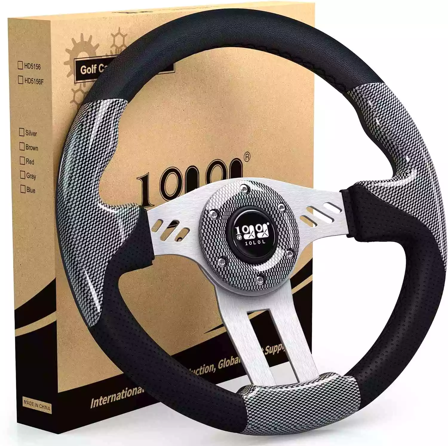 12.5 inch Wooden Golf Cart Steering Wheel Universally For Most Models - 10L0L