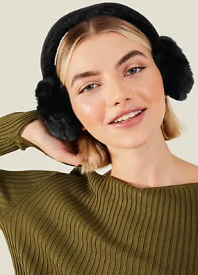 Accessorize Faux Fur Suedette Ear Muffs | Kaleidoscope