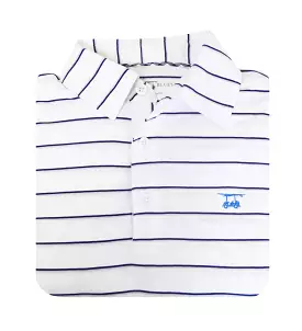 Ace Polo - White w/ Medieval/Grey Stripes