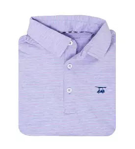 Albatross Polo - Heather Lavender w/ Aruba Stripes