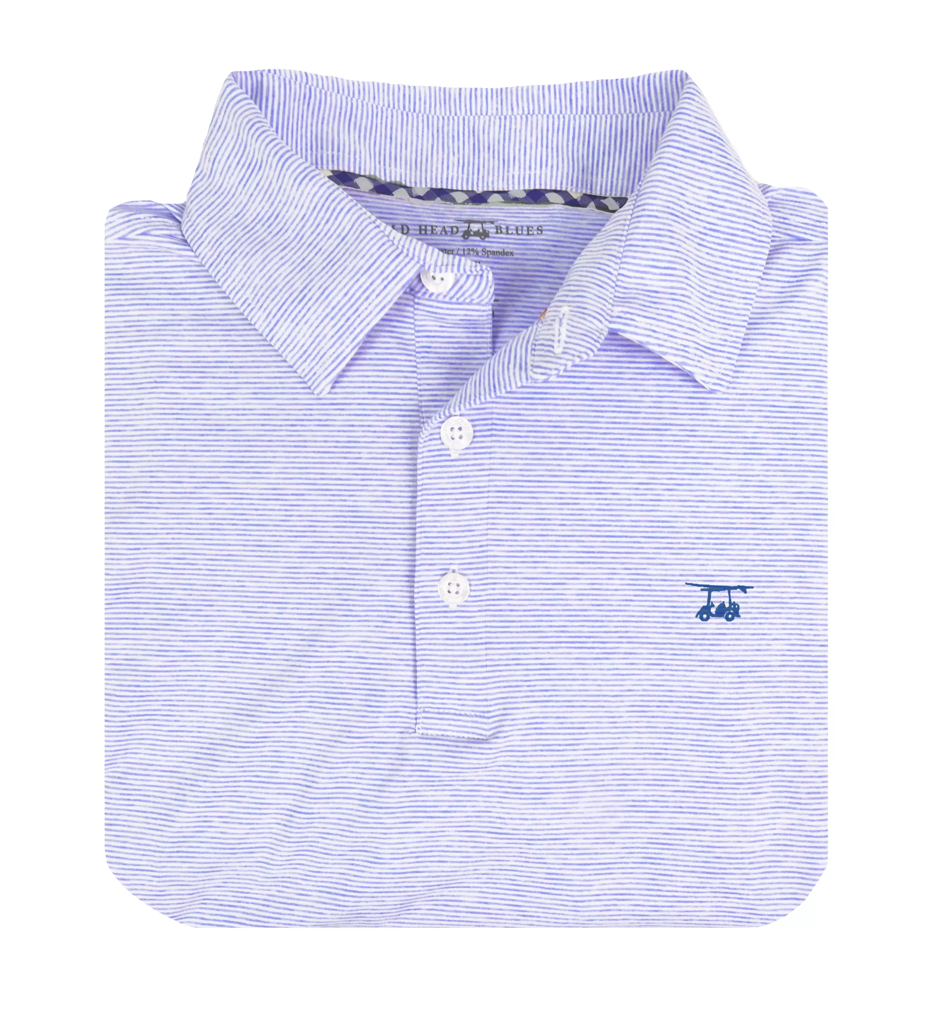 Albatross Polo - Heather Lavender w/ White Microstripes