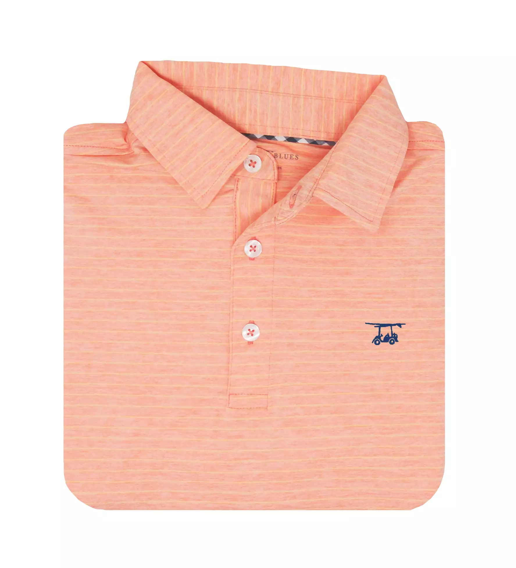 Albatross Polo - Heather Peach w/ Yellow Stripes