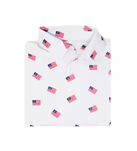 Albatross Youth Polo - White USA Flag