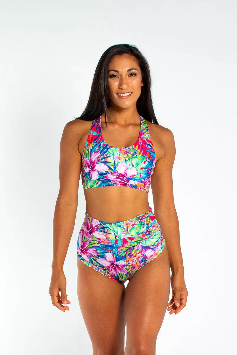 AMBR Designs High Waist Shorts - Aloha