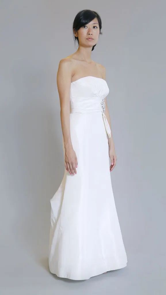 Amsale 'Aubrey' Strapless Silk Gown