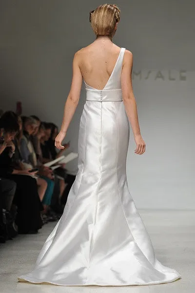 Amsale 'Hampton' Asymmetrical Trumpet Wedding Dress