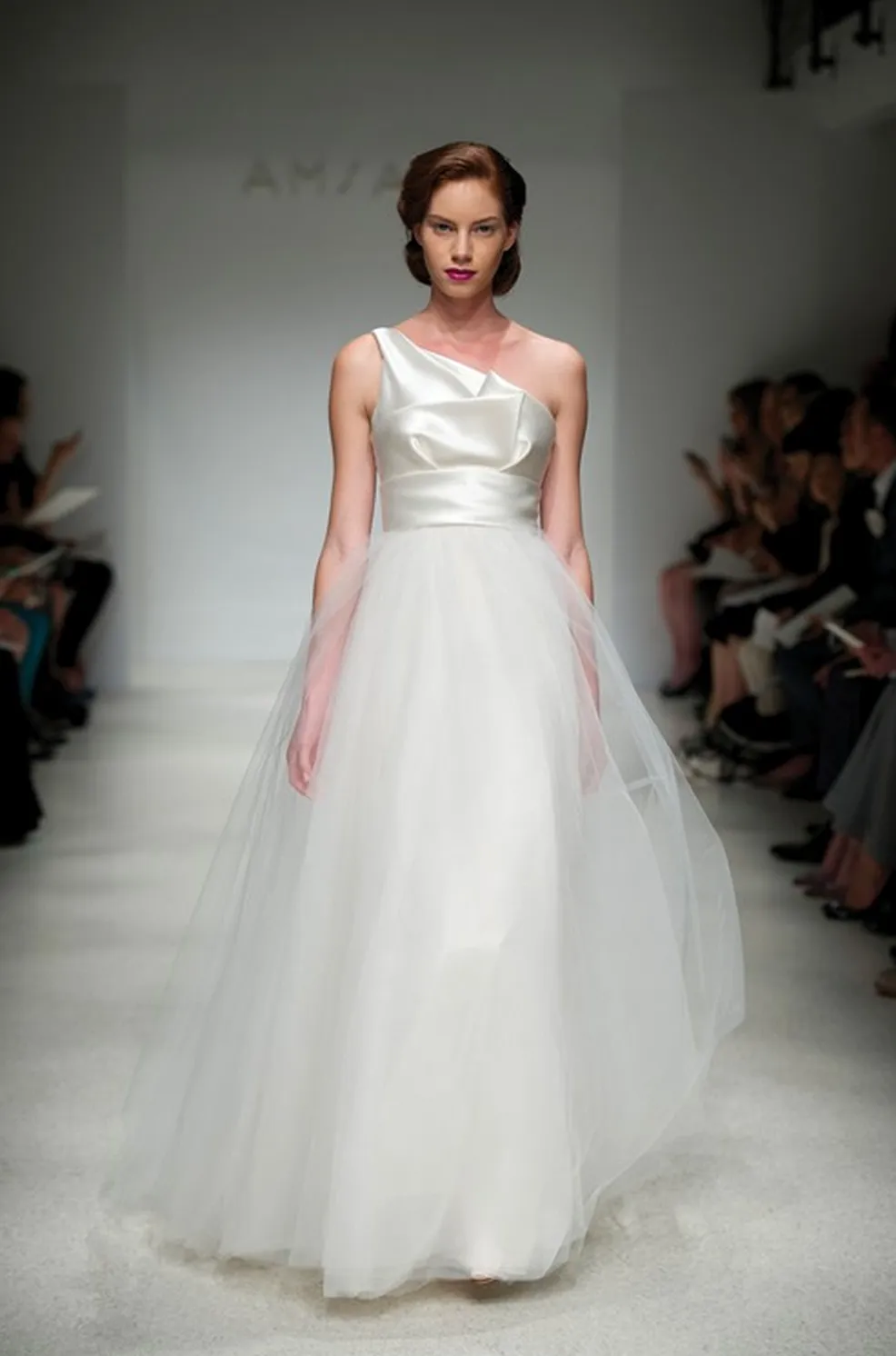 Amsale 'Parker' One-Shoulder Wedding Dress