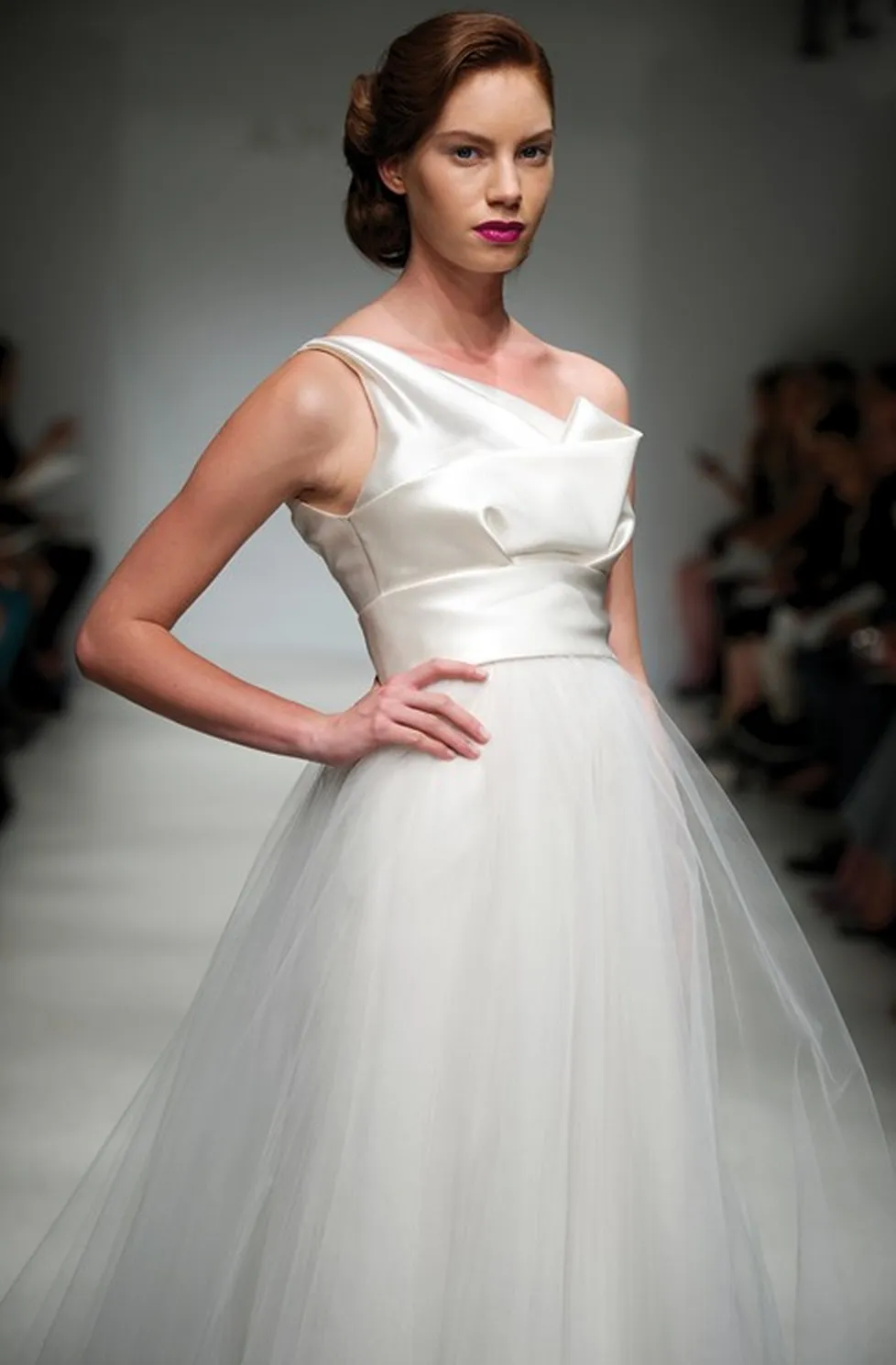 Amsale 'Parker' One-Shoulder Wedding Dress