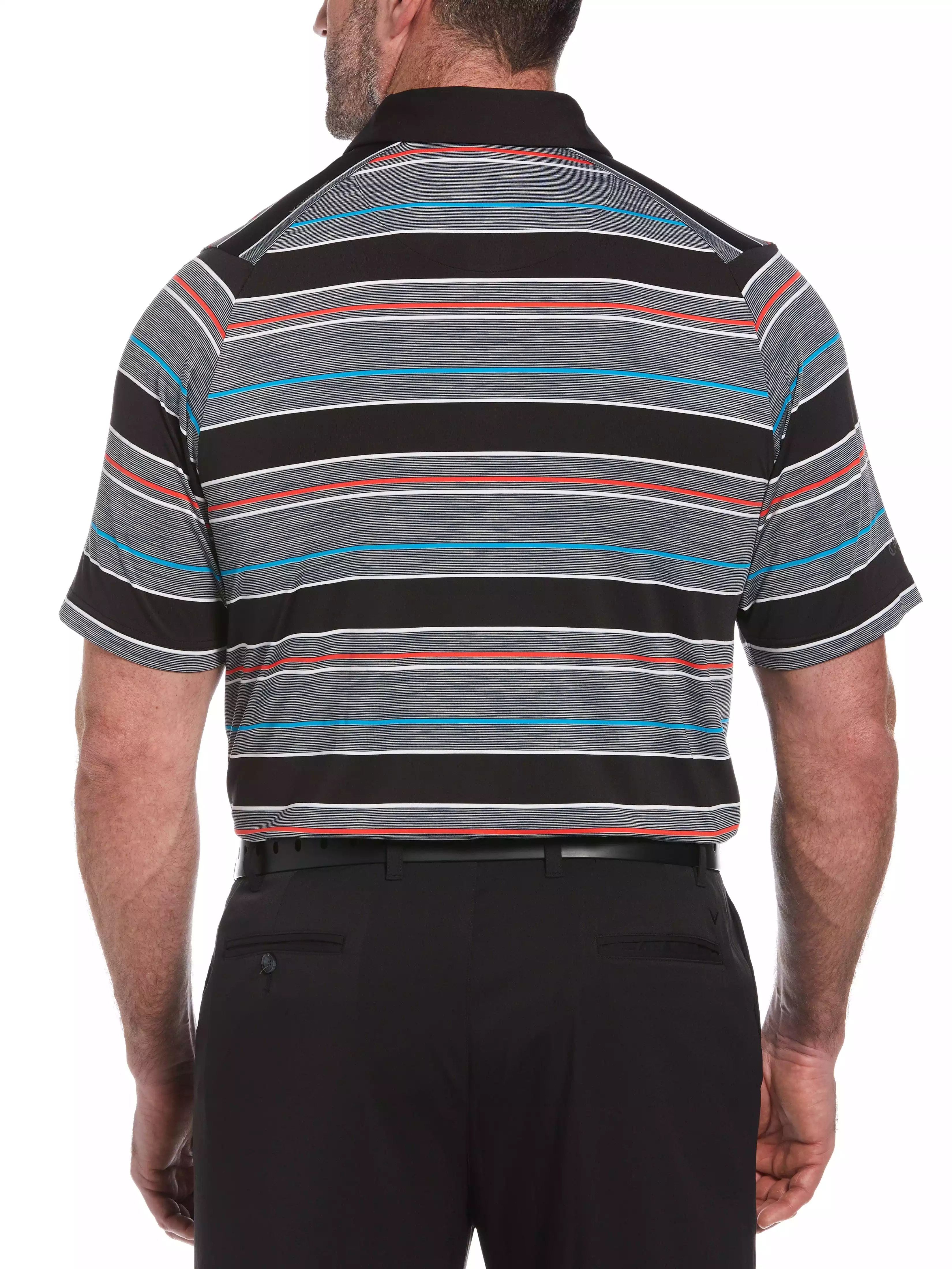 Big & Tall Swing Tech Marled Texture Stripe Golf Polo