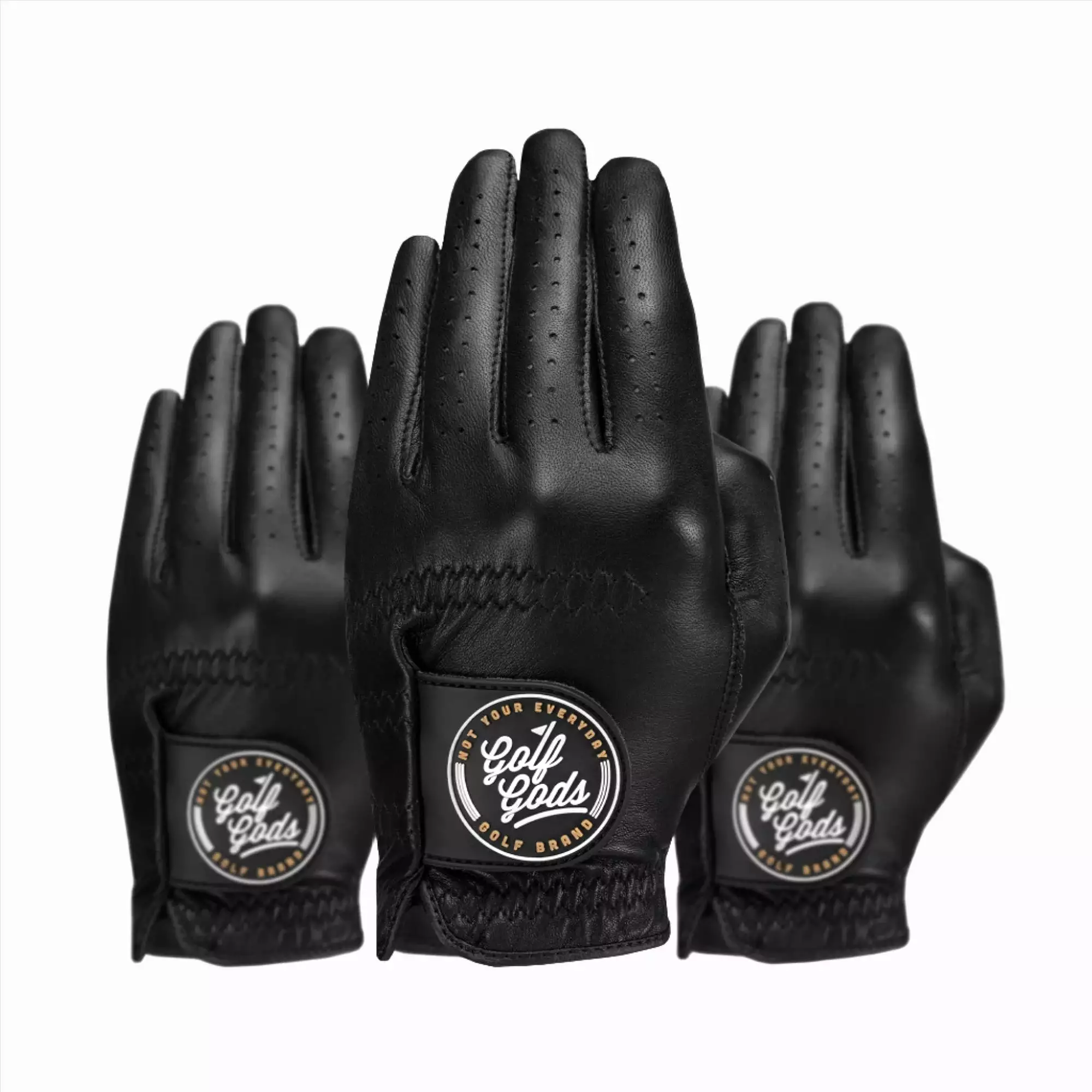 Black Cabretta Leather Golf Glove 3 PACK