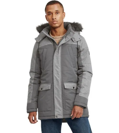 BLEND Herren Winter-Parka Jacke Mikael mit abnehmbarem Kunstpelz 20712323ME