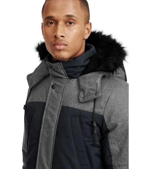 BLEND Herren Winter-Parka Jacke Mikael mit abnehmbarem Kunstpelz 20712323ME