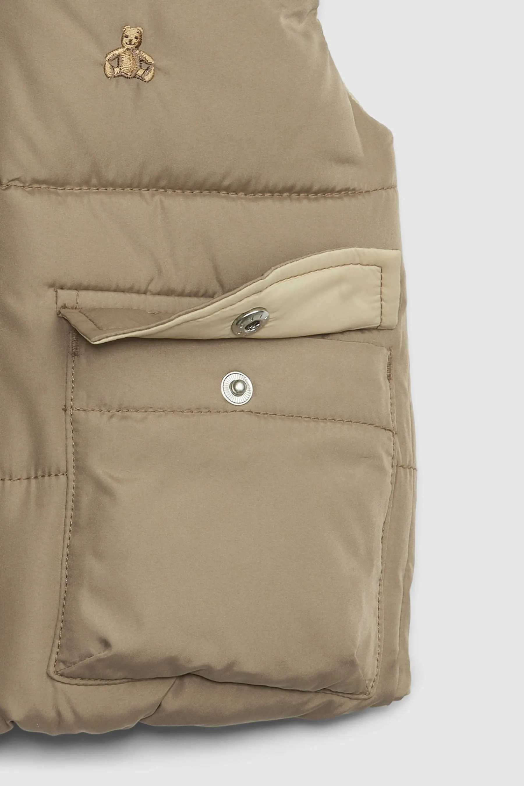 Brown Utility Puffer Gilet