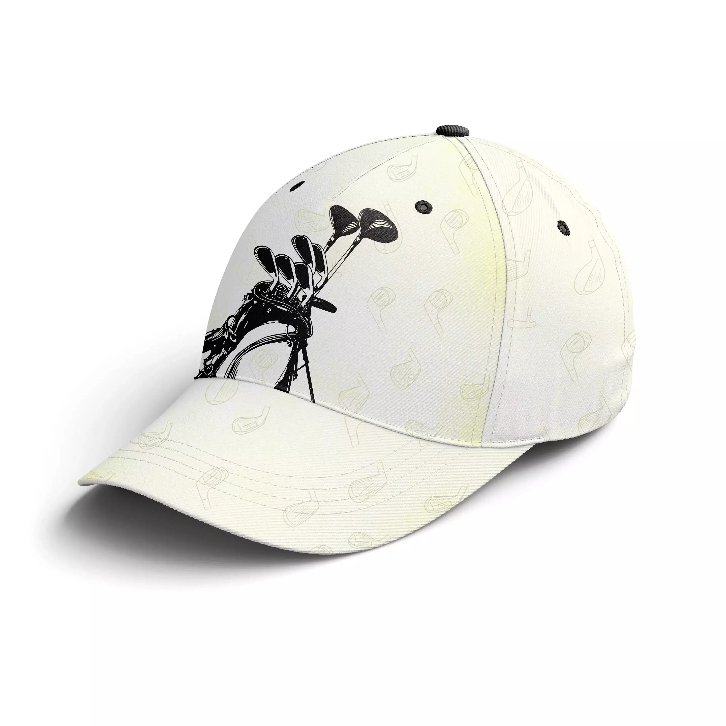 Chiptshirts Casquette De Golf Performance Noir et Beige, Club de Golf, Cadeau Idéal Pour Fans De Golf - CTS30052232