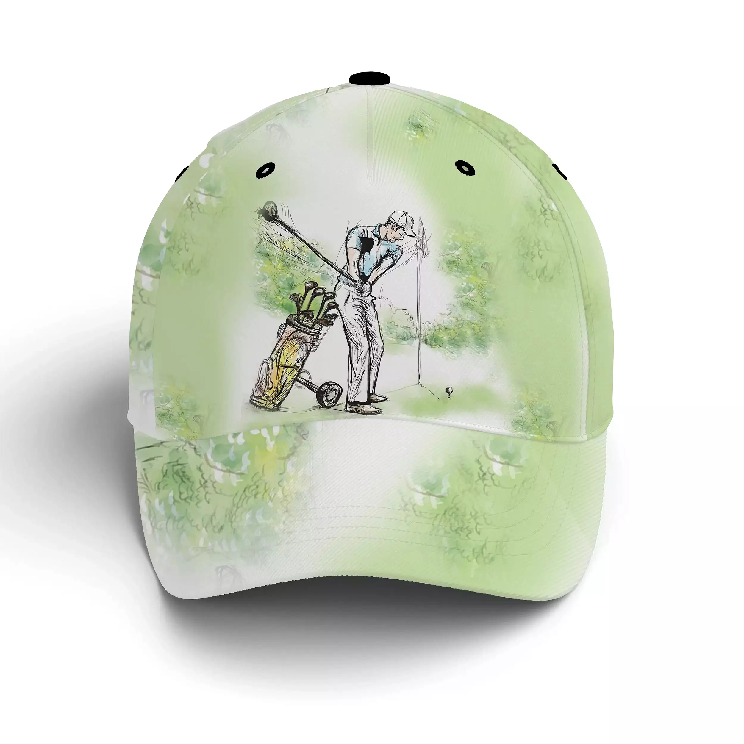 Chiptshirts-Casquette De Golf Performance Vert et Blanc-Motifs Golfeur-Cadeau Original Pour Fans De Golf - CTS10062235