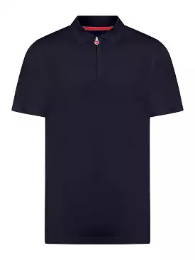 Cotton polo shirt with zip