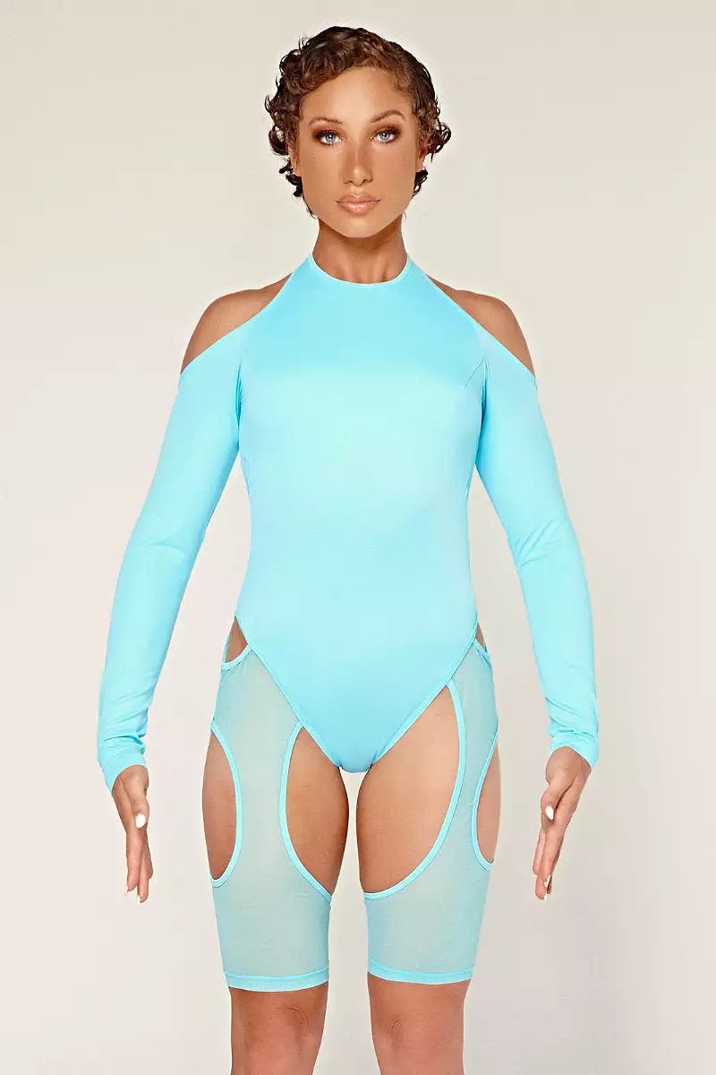 CXIX Dollhaus Mesh Bodysuit - Blue