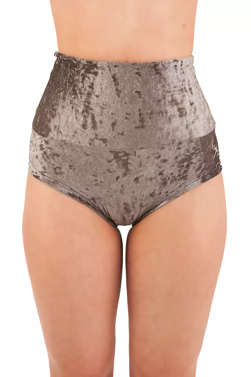 Dragonfly Betty High-Waisted Shorts - Velvet Stone