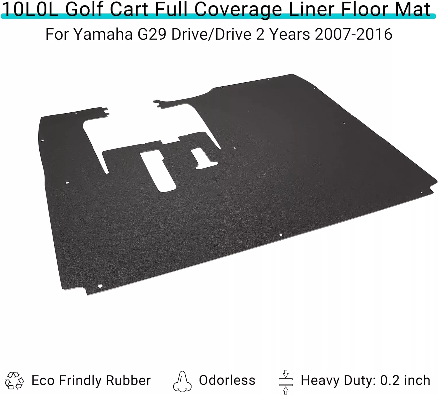 Full Coverage Golf Cart Floor Mats for Yamaha G29 Year 2007-2016 - 10L0L