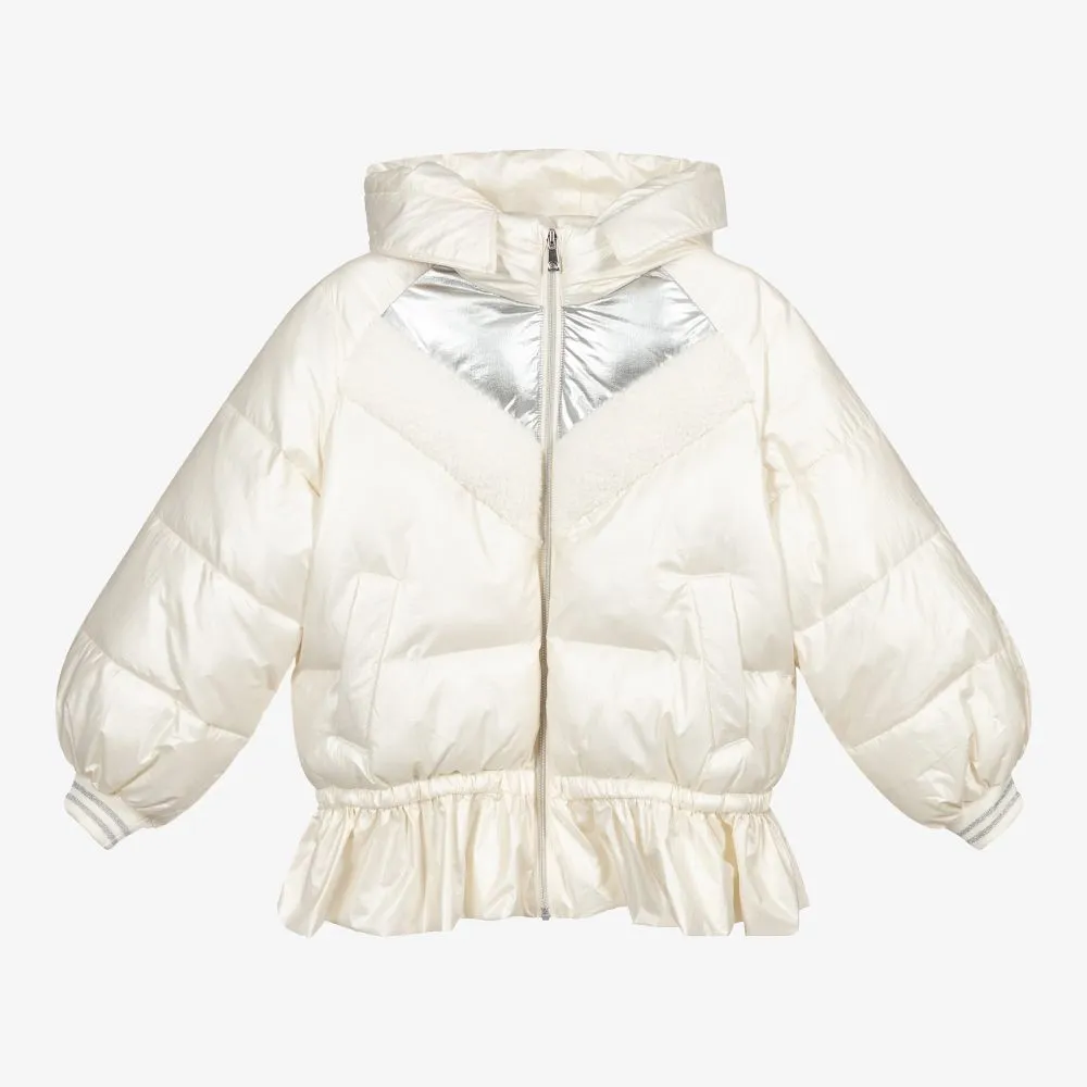 Girls Ivory Puffer Jacket