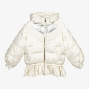 Girls Ivory Puffer Jacket