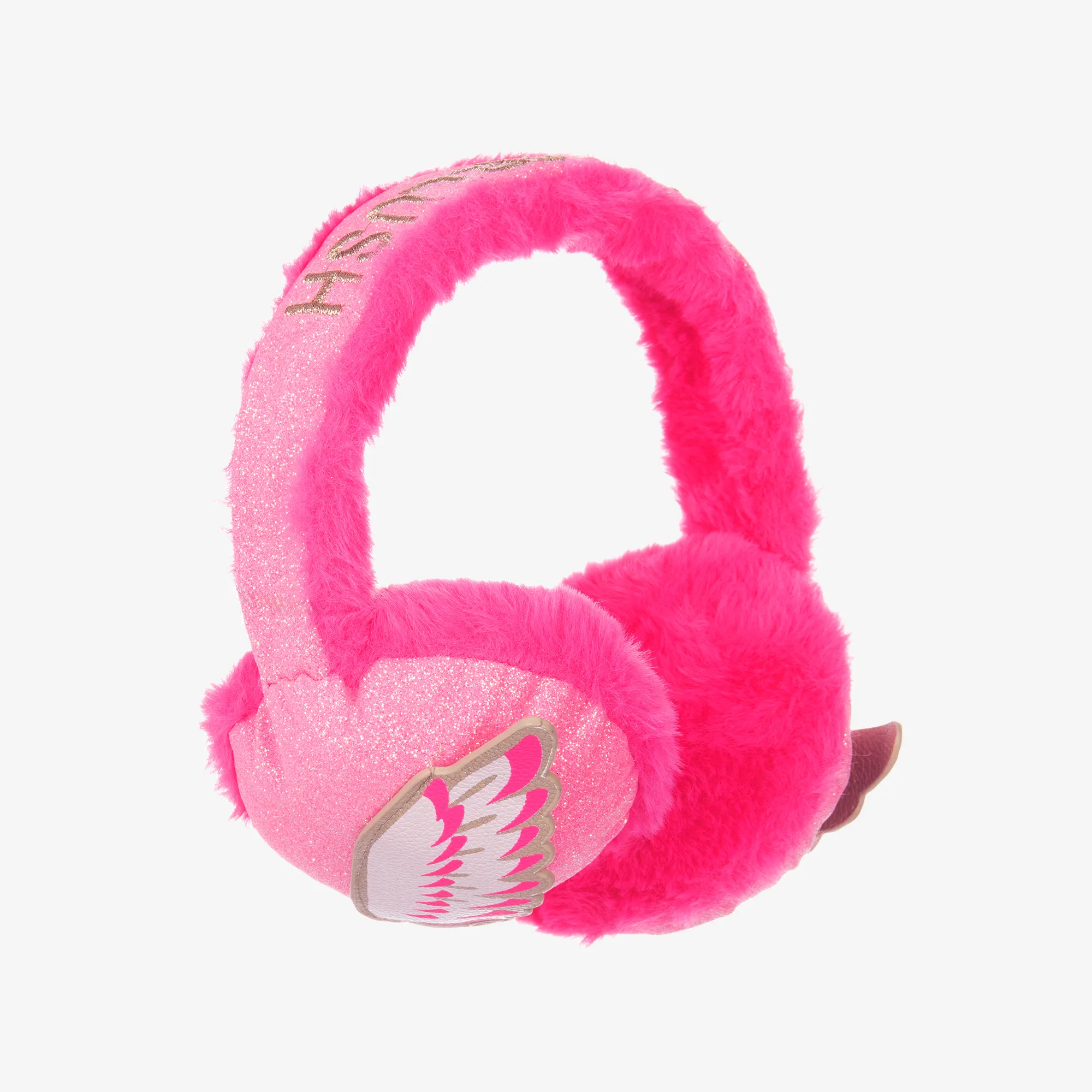 Girls Pink Glitter Ear Muffs