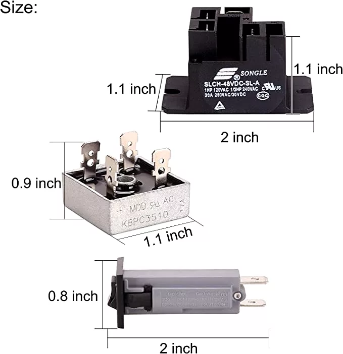 Golf Cart Battery Charger Repair Kit for Club Car 48V Powerdrive 1 & 2 Chargers - 10L0L