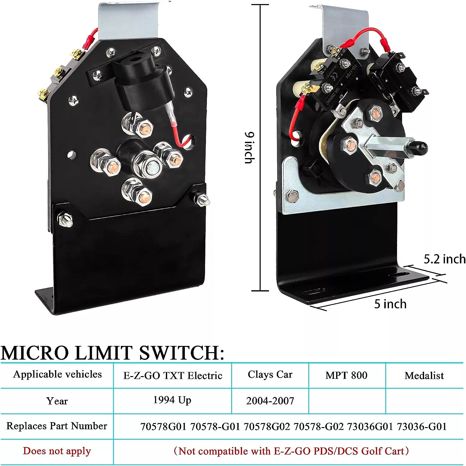 Golf Cart Forward and Reverse Switch Assembly Suitable for EZGO TXT 1994-up - 10L0L