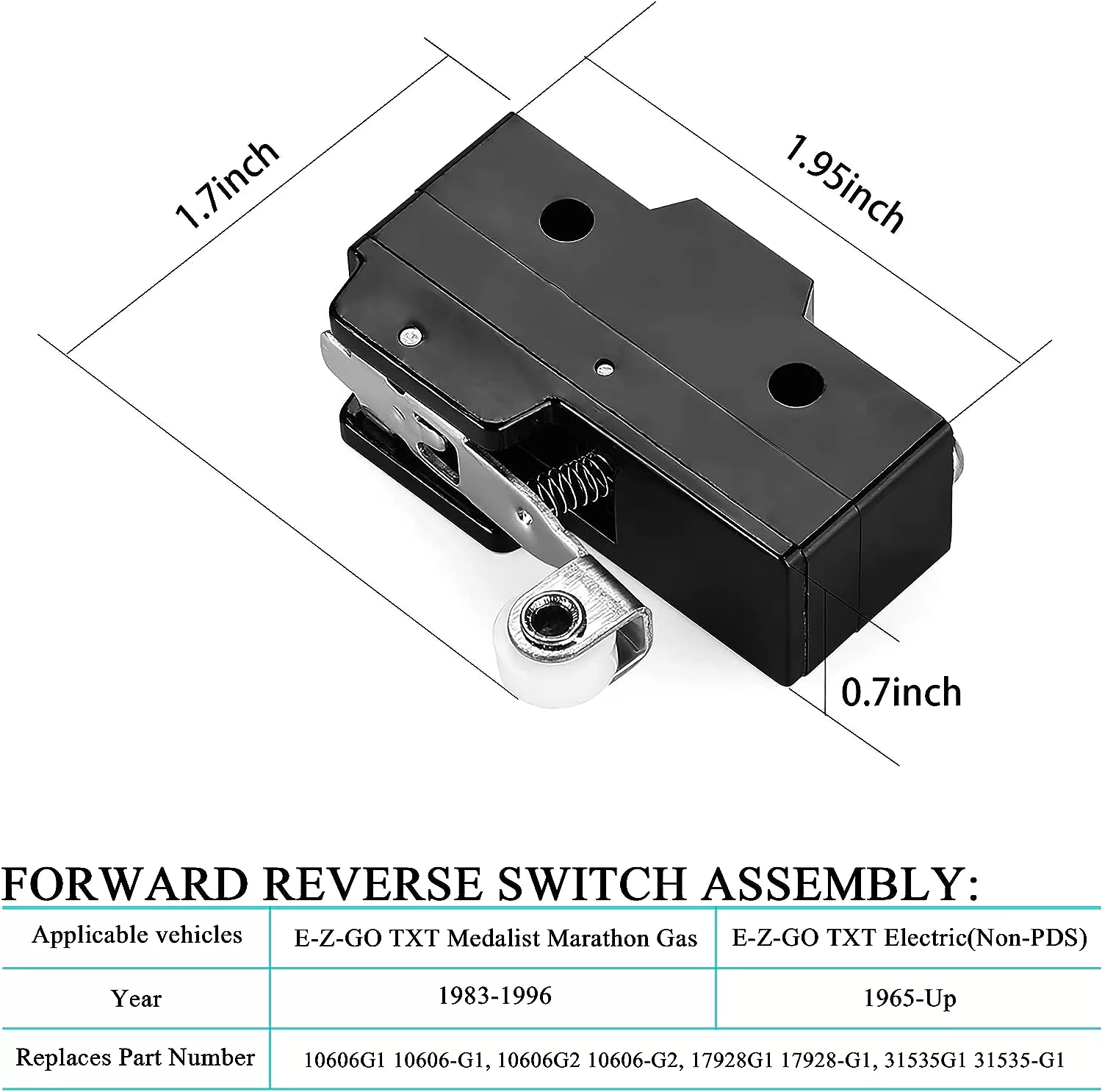 Golf Cart Forward and Reverse Switch Assembly Suitable for EZGO TXT 1994-up - 10L0L