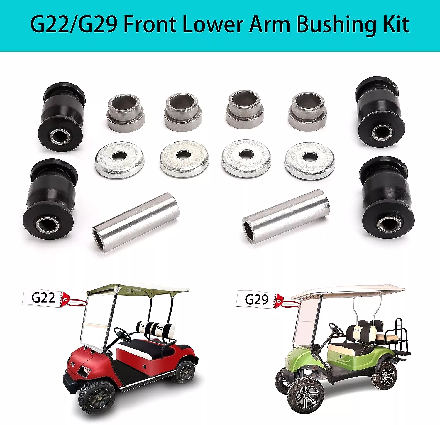 Golf Cart Front Lower Arm Bushing Kit for Yamaha G&E G22 G29 - 10L0L