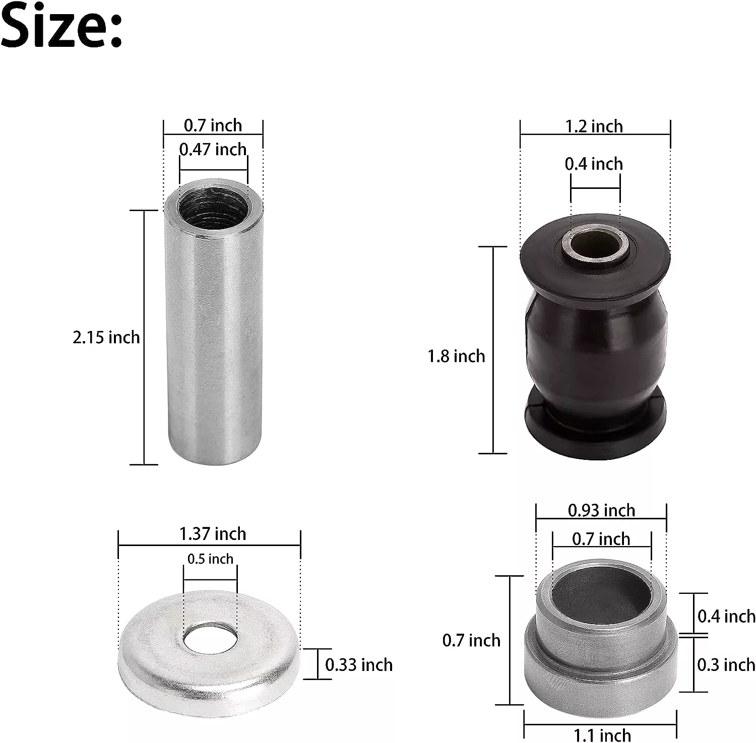 Golf Cart Front Lower Arm Bushing Kit for Yamaha G&E G22 G29 - 10L0L