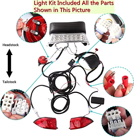 Golf Cart Light Kit Headlight & Taillight with Turn Signal for Club Car Precedent - 10L0L