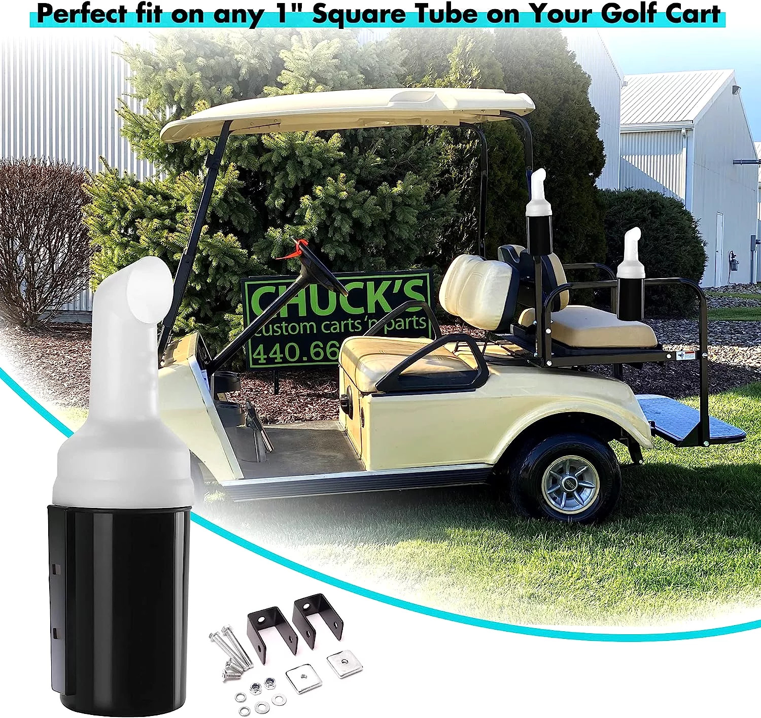 Golf Cart Sand Bottle with Handle and Stand for EZGO Club Car Yamaha - 10L0L