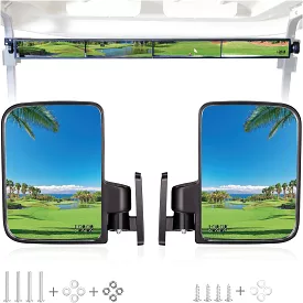 Golf Cart Side Mirror and 4 Panel Rearview Mirror Kit for Club Car EZGO Yamaha - 10L0L