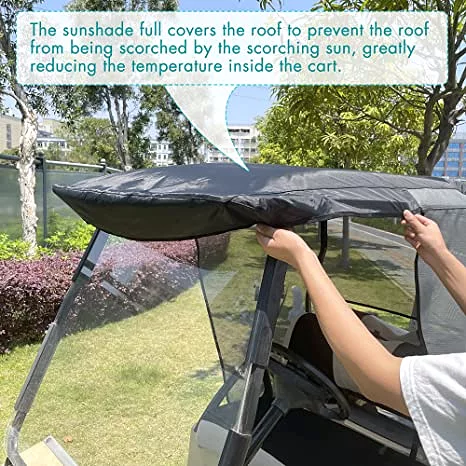 Golf Cart Sun Shade Cover for Club Car DS Enhances Visibility and Blocks Glare