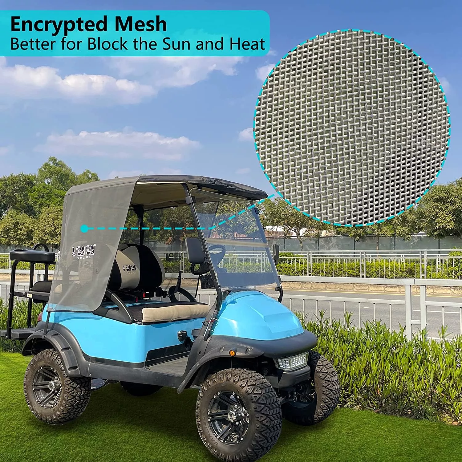 Golf Cart Sun Shade Used For EZGO TXT and Club Car Precedent - 10L0L