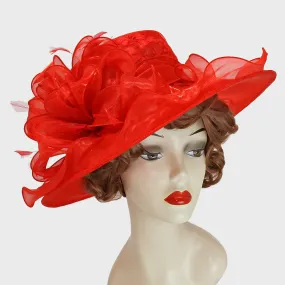 iLLASPARKZ Ribbon Bow Organza Lace Dressy Hat