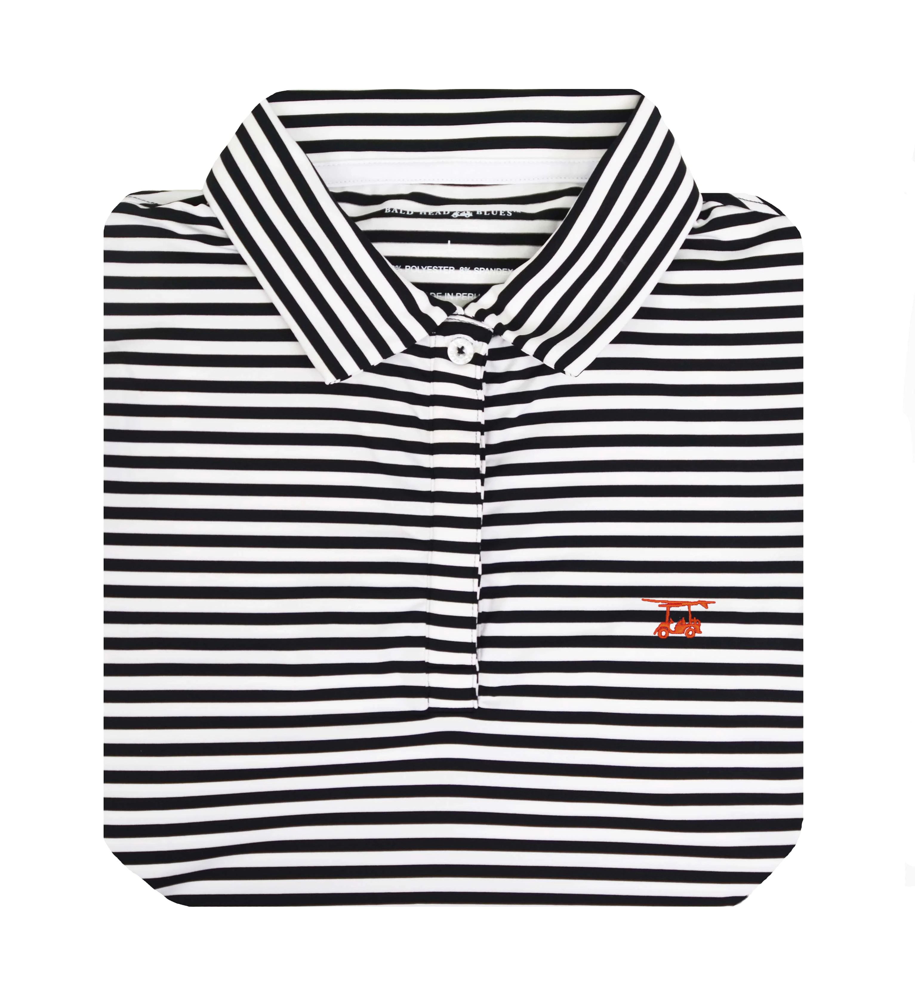 Ladies Albatross Polo - Black/White Wide Stripe