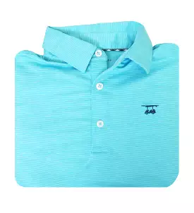 Limited Edition Polo - Heather Turquoise Microstripe