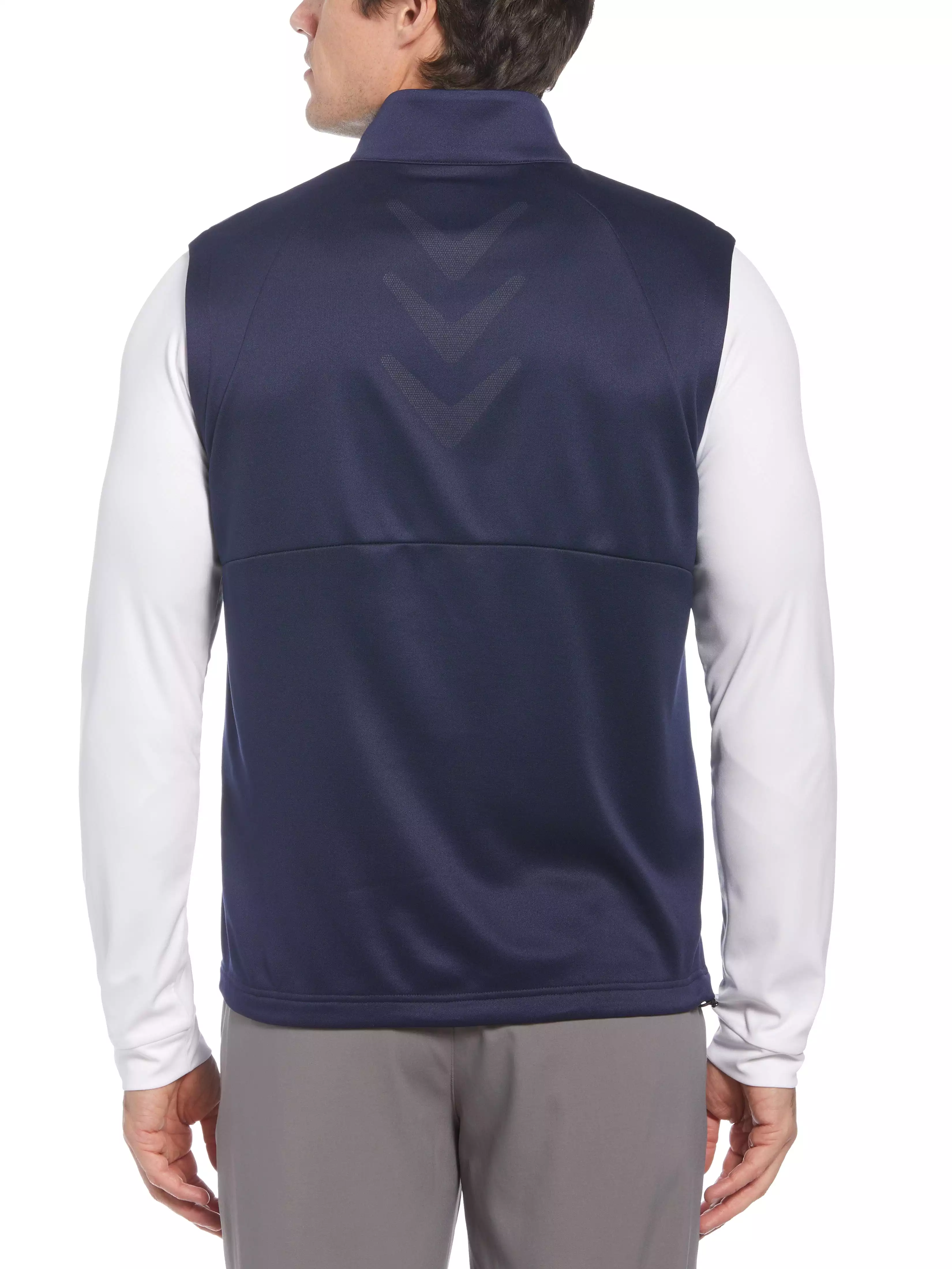 Mens Full Zip Chevron Back Golf Vest