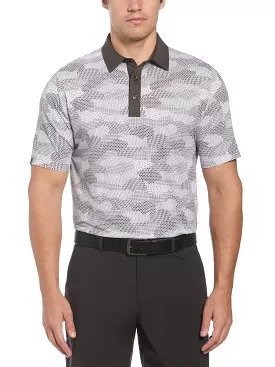 Mens Golf Cluster Print Golf Polo