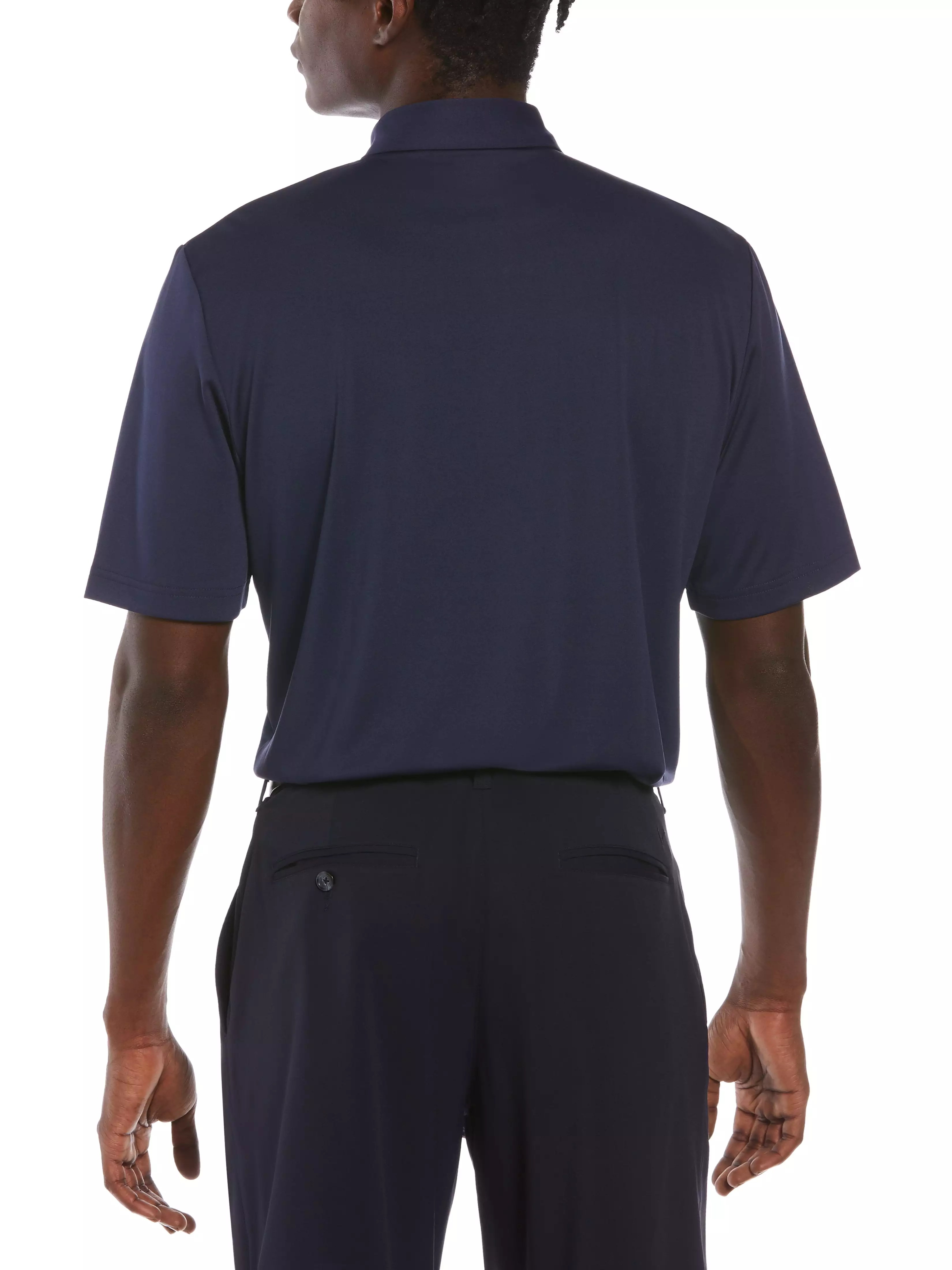 Mens Heather Texture Chest Block Polo