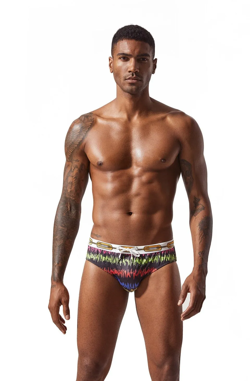 Men's Print Pattern Push-up Surfing Trunks Swimwear Beach Shorts