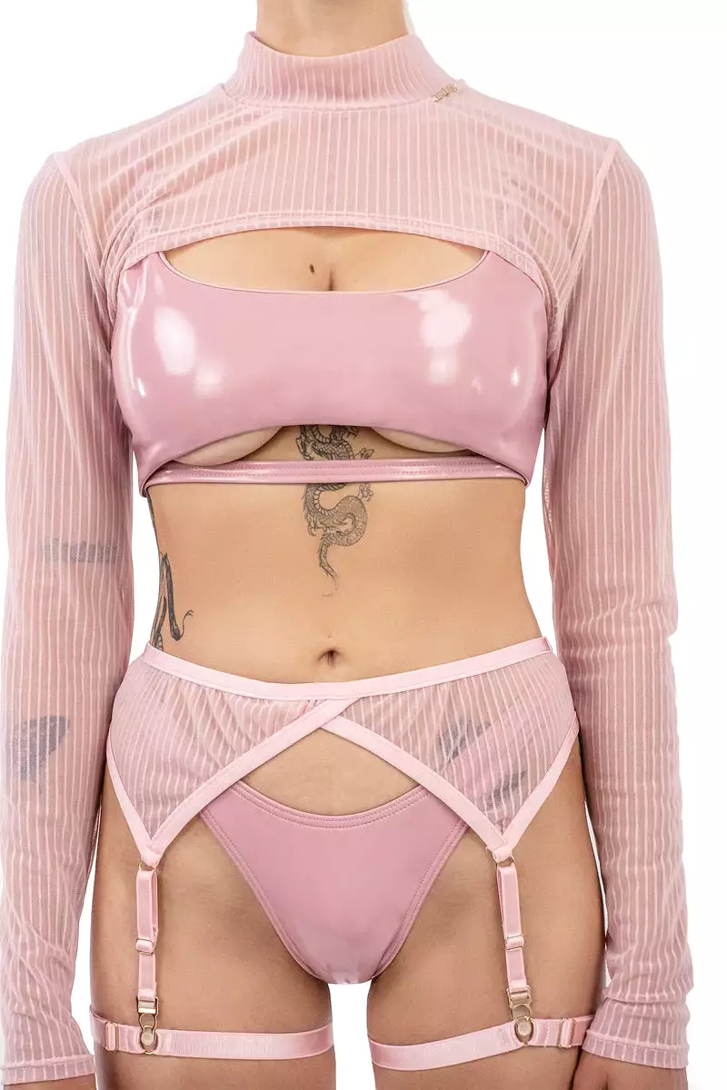 Naughty Thoughts XXX Rated See Through Shrug - Pink