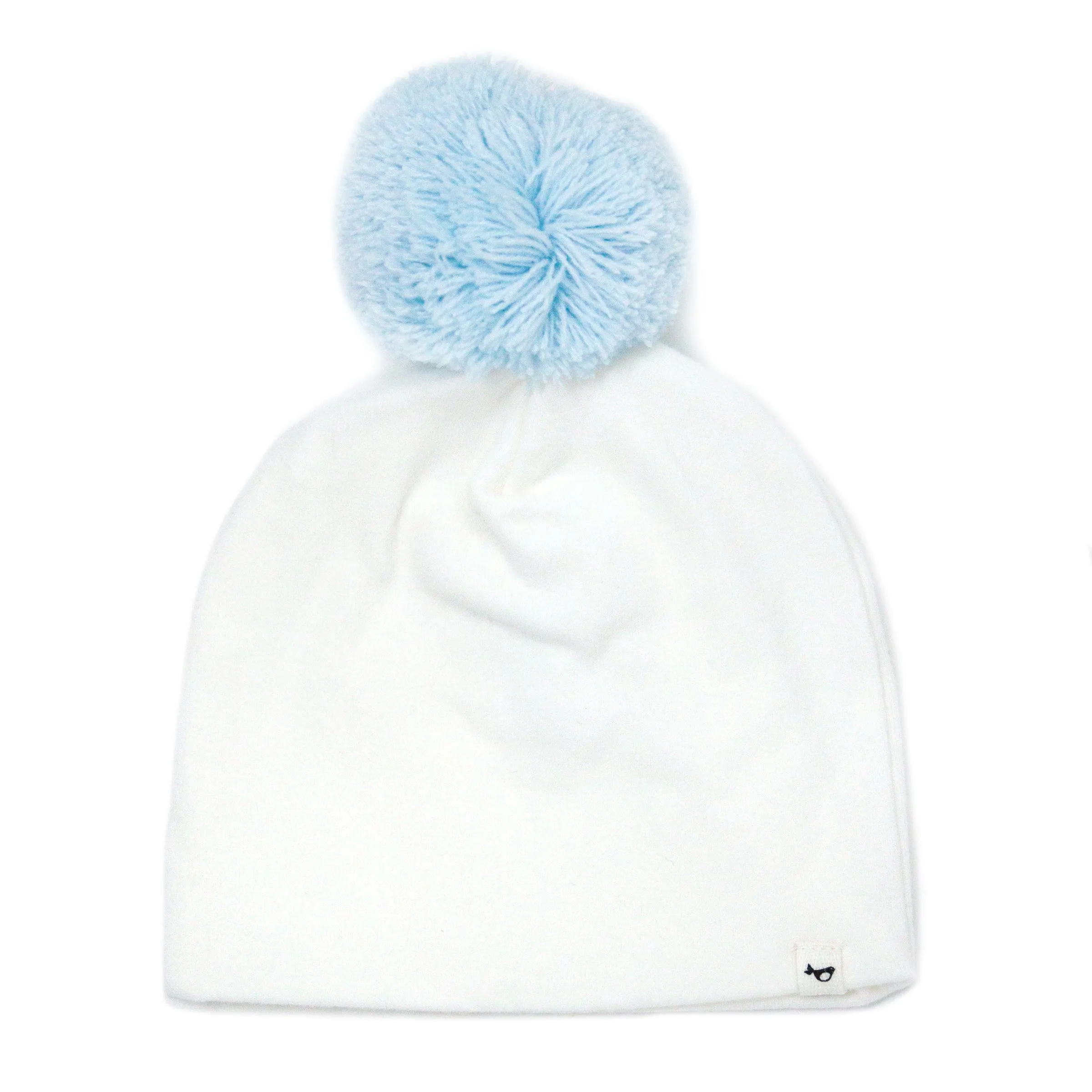 oh baby! Sky Blue Pom Hat - Cream