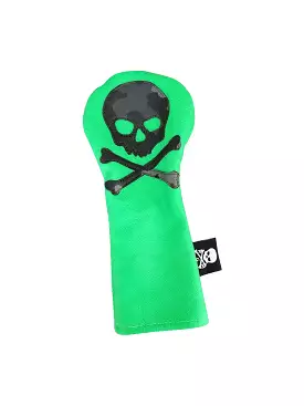 One-Of-A-Kind! Urban Camo Skull & Bones Neon Green Fairway Wood headcover.