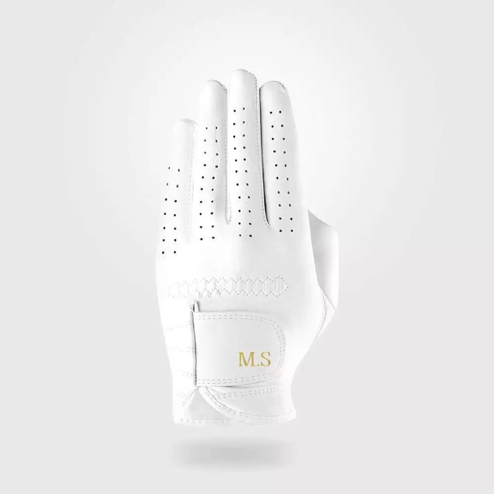 Personalised Premium Cabretta Leather Golf Glove (LADIES) - White