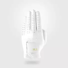 Personalised Premium Cabretta Leather Golf Glove (LADIES) - White