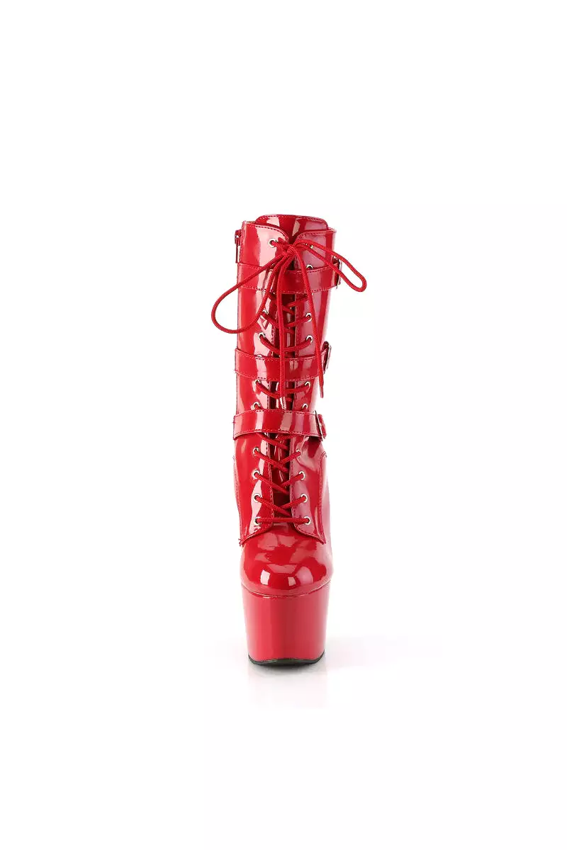 Pleaser USA Adore-1043 7inch Pleaser Boots - Patent Red